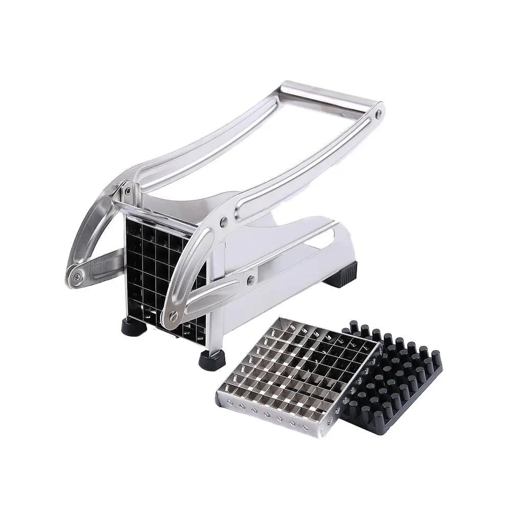 Stainless Steel French Fries and Potato Cutter with 2 Different Blades Yellow Pandora