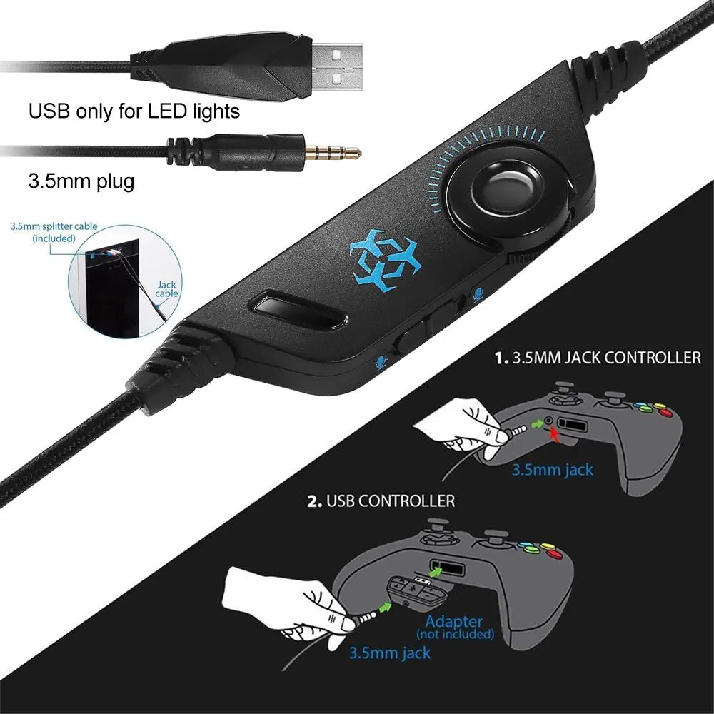 Dragon Stereo LED Gaming Headset with Microphone Yellow Pandora
