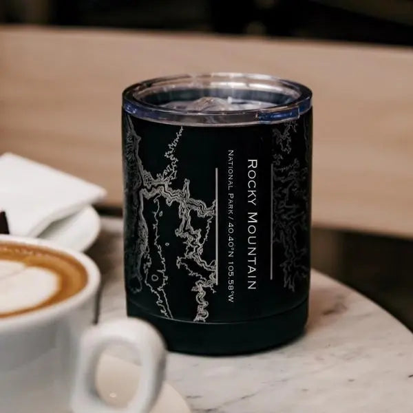 Rocky Mountain National Park - Colorado Map Insulated Cup in Matte Cyan Castor