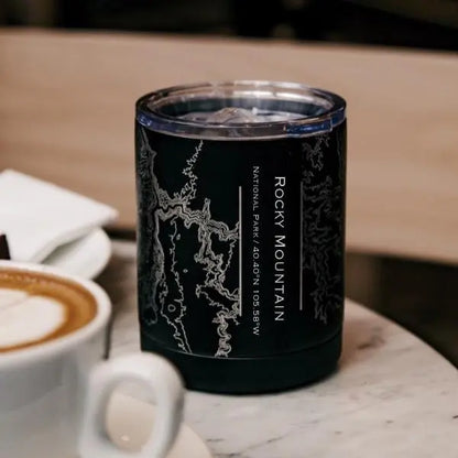 Rocky Mountain National Park - Colorado Map Insulated Cup in Matte Cyan Castor