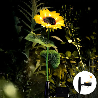 Sunflower Flowers Lights Solar Garden Decorations (2 Pack) Crimson Coco
