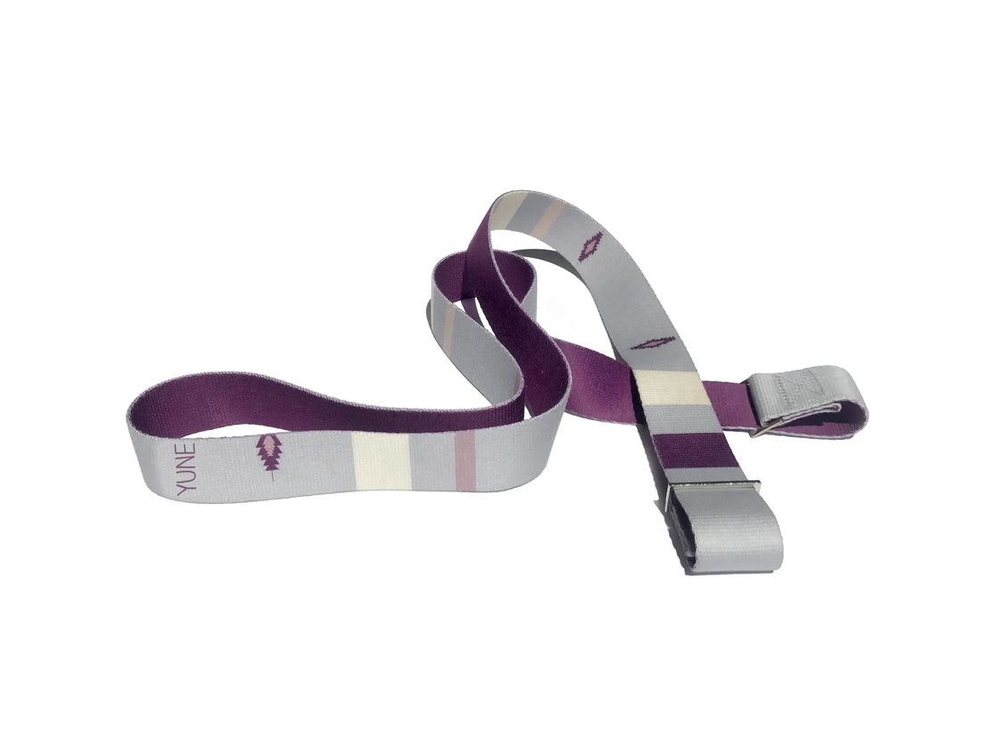 Yoga Strap | Stretching Strap | Metal Buckles | Grey | Yune Yoga | The Rose Sooty