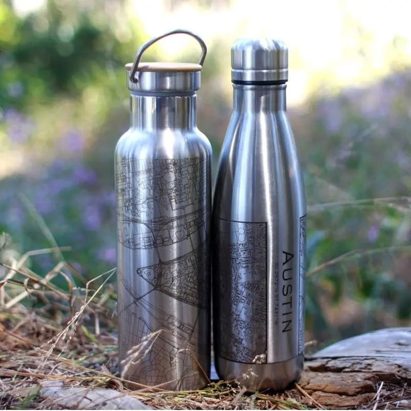 Yellowstone National Park - Wyoming Map Insulated Bottle Cyan Castor