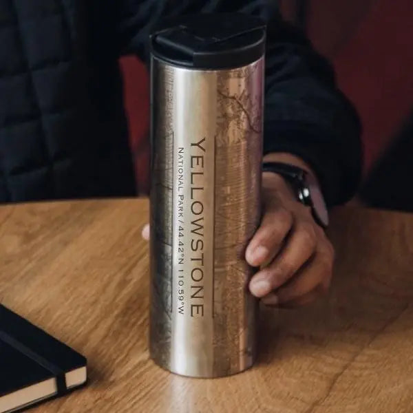 Yellowstone National Park - Wyoming Map Tumbler Cyan Castor